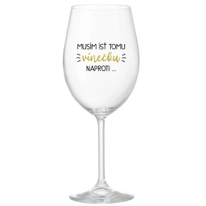 MUSÍM ÍSŤ TOMU VÍNEČKU NAPROTI... - priehľadný pohár na víno 350 ml