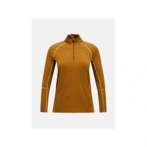 Termotriko PEAK PERFORMANCE Magic Half Zip Wool-blend Baselayer Women, hnědé Termotriko PEAK PERFORMANCE Magic Half Zip Wool-blend Baselayer Women, hnědé
