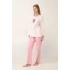 Dámské pyžamo s potiskem 21932 Světle růžová s ecru - Vamp