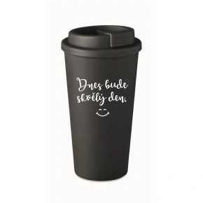 DNES BUDE SKVĚLÝ DEN. - černý termohrnek 475 ml