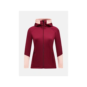 Dámská mikina s kapucí Peak Performance Rider Essentials Zip Hood – vertical zenith/peach fuzz, velikost: M Dámská mikina s kapucí Peak Performance Rider Essentials Zip Hood – vertical zenith/peach fuzz, velikost: M