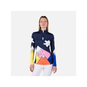 Rossignol T-shirt W Booster 1/2 Zip Top blue dámské