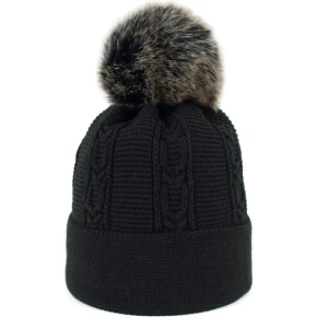 Dámská čepice s bambulí 17802-3 Černá - Art of polo