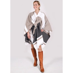 Dámské pončo CPO-0001 hnědé - YOCLUB