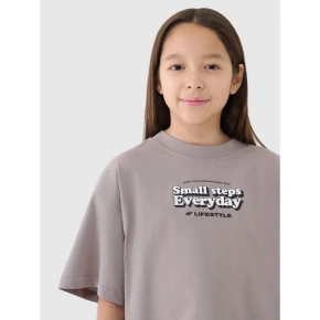 Dívčí oversize crop top s potiskem 4F 4FJRSS25TTSHF2587-83S Dívčí oversize crop top s potiskem 4F 4FJRSS25TTSHF2587-83S