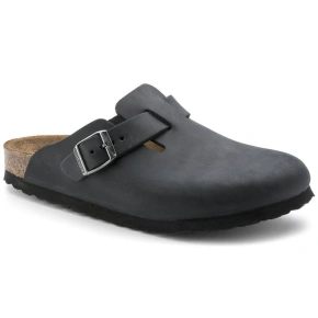 Dámské/pánské žabky Birkenstock Boston Black oil leather narrow narrow (0059463)