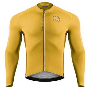 Cyklistický dres Rockbros 15120015024 ROAD TO SKY pro muže, s dlouhým rukávem, velikost M – žlutý, pánský
