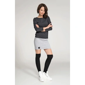 Dámské volnočasové krátké šaty šedo-černé - Černá - Numinou