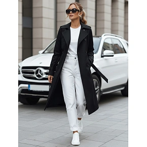 Dámský dvouřadový kabát TY5437 černý - FashionStreet