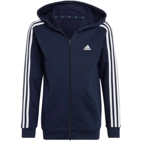 Adidas Essentials 3-Stripes Fleecová mikina s kapucí a zipem Jr IC0600