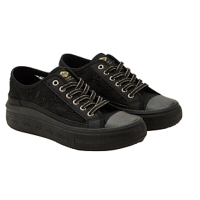 Lee Cooper dámské sportovní boty black platform lace-up dámské