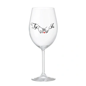 TY A JÁ (svatba) - čirá sklenice na víno 350 ml TY A JÁ (svatba) - čirá sklenice na víno 350 ml