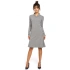 Dámskí trapézové šaty s žebrovaným lemováním B044 šedé - BEwear