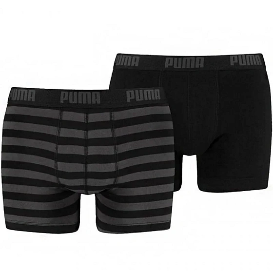 Pánské boxerky Stripe 1515 2Pack 591015001 200 Black/grey - Puma