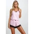 Dámské pyžamo Laura Světle růžová s černou - Momenti Per Me