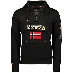 Pánská sportovní mikina Geographical Norway GYMCLASS BLACK DB MEN 100 s kapucí, černá (WU4185H-GN-BLACK) Pánská sportovní mikina Geographical Norway GYMCLASS BLACK DB MEN 100 s kapucí, černá (WU4185H-GN-BLACK)