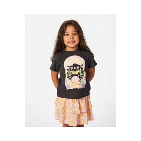 Tričko RIP CURL Rainbow Tropics Art Tee – dívčí, černé Tričko RIP CURL Rainbow Tropics Art Tee – dívčí, černé
