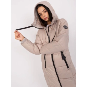 Dámská zimní bunda béžová prošívaná SUBLEVEL s délkou ke kolenům (D50048X44518B3)