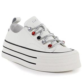 Dámské kožené tenisky na paltform white Goe T2N4072
