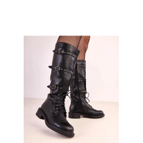 Dámské kozačky E8663 Černá - Yolera