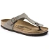 Pánské šedé žabky Birkenstock Gizeh Birko-Flor Nubuck Stone regular wide (43391) dámské