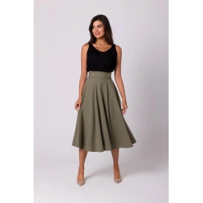Sukně s vysokým pasem B265 olivová - Stylove