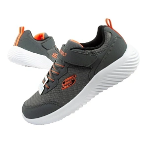 Dětská sportovní obuv Skechers Bounder na suchý zip, lehká, módní, šedá