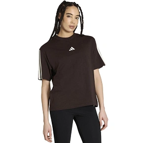 Dámské tričko adidas Essentials 3-Stripes Boyfriend, tmavě hnědé, KX0794 Dámské tričko adidas Essentials 3-Stripes Boyfriend, tmavě hnědé, KX0794