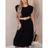 Dámské šaty 5997 s páskem černé - Kesi