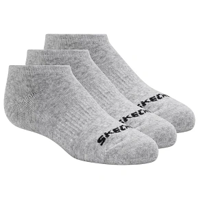 Skechers, 3 ks, unisex, bez froté, neviditelné ponožky S114041-020, šedé, velikosti 39–42