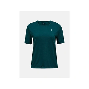 Dámské tričko PEAK PERFORMANCE W Wool-Blend Shortsleeve, zelené Dámské tričko PEAK PERFORMANCE W Wool-Blend Shortsleeve, zelené