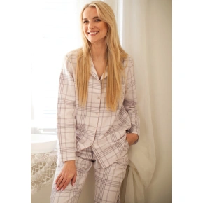 Dámské pyžamo LNS 401 Světle béžová vzor - Key