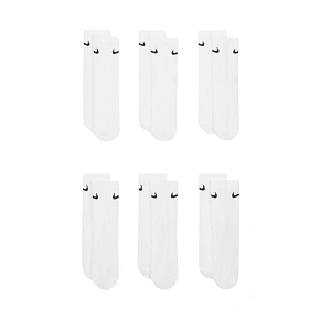 Nike Everyday Cush Crew dětské ponožky 6 párů bílé SX6910 100 Nike Everyday Cush Crew dětské ponožky 6 párů bílé SX6910 100