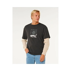 Pánské tričko RIP CURL Inner Visions Smashed L/S Tee, černé Pánské tričko RIP CURL Inner Visions Smashed L/S Tee, černé