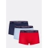 Boxerky 3pcs 1U87903841-020 červenomodrá - Tommy Hilfiger
