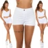 Dámské džínové krátké kraťasy S385-1A Bílá - In-style Fashion