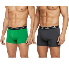 Pánské boxerky Puma 2-Pack zelená šedá pohodlná bavlna