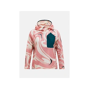 Dámská mikina PEAK PERFORMANCE W Freelight Aop Polartec Alpha Hood, růžová barva Dámská mikina PEAK PERFORMANCE W Freelight Aop Polartec Alpha Hood, růžová barva