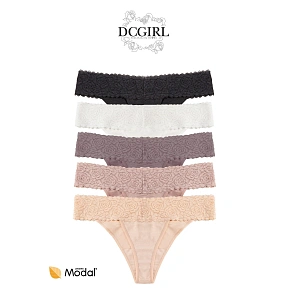 Dámská tanga 26706 A'2 černo-béžové - DC Girl