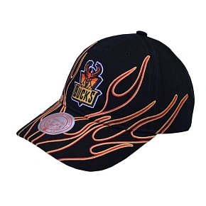 Kšiltovka Mitchell & Ness NBA Milwaukee Bucks Flamez Strapback - 6LUXMM20018 CBUBLCK