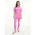 Dámský vrchní pyžamový díl QS6756E - TO3 - Hollywood růžová - Calvin Klein