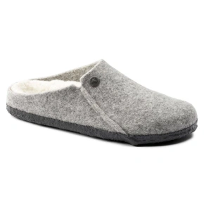 Pánské/dámské zateplené pantofle Birkenstock Zermatt Light Gray z vlněné plsti regular wide (1015092)
