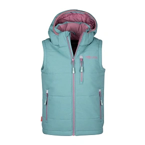 Trollkids Kids Narvik Vest XT glacier green/orchid (730-325) zateplená vesta pro chlapce/dívky