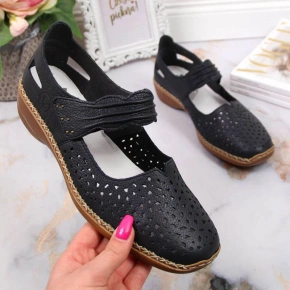 Rieker W RKR139 tmavě modrá kožená polobotka Rieker W RKR139 tmavě modrá kožená polobotka