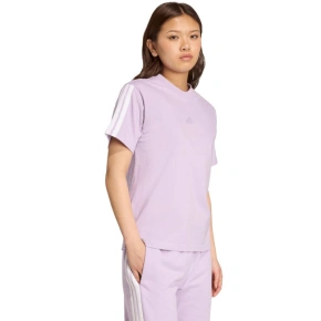 Dámské bavlněné tričko adidas Essentials 3-Stripes světle fialové JV7362