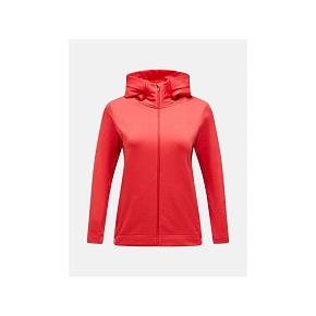 Mikina PEAK PERFORMANCE Rider Tech Zip Hood Women, červená Mikina PEAK PERFORMANCE Rider Tech Zip Hood Women, červená