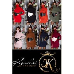 Módní přiléhavé šaty s maskou K7835 - Koucla
