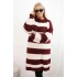 Dámské pletené šaty 8111 bordó-béžové - Kesi