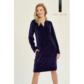 Dámská velurová tunika LAUREN 3028 Tmavě modrá - Taro