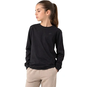 Dívčí tričko s dlouhým rukávem 4F F460 deep black 4FJWMM00TLONF460 20S